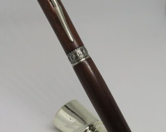 cv - Keen Handcrafted Handmade Peruvian Walnut Archery Twist Antique Pewter Pen