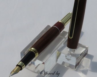 kf - Keen Handcrafted Handmade Brownheart Traditional Gold Fountain Pen