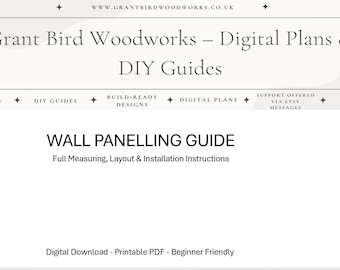 Wandverkleidungs-Anleitung | DIY ausmessen, Layout & installieren Tutorial | Digitaler Download (Begrenzte Zeit 9.99€)