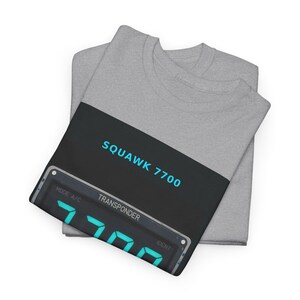 Squawk 7700 Tee — Tarmac Print aviation design, view 6