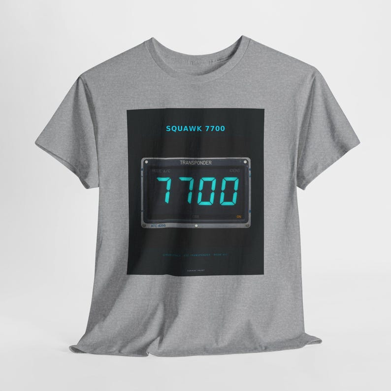 Squawk 7700 Tee — Tarmac Print aviation design, view 8