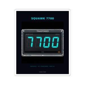 Squawk 7700 Sticker — Tarmac Print aviation design, view 10
