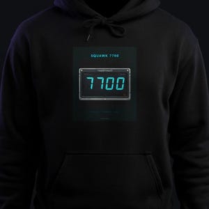 Squawk 7700 Aviation Hoodie, ATC Transponder Code Unisex Sweatshirt