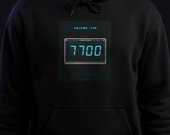 Squawk 7700 Aviation-hoodie, unisex sweater met ATC-transpondercode