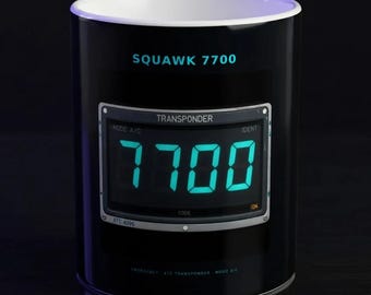 Squawk 7700 Aviation Mug, ATC Transponder Code 11oz Ceramic Coffee Cup