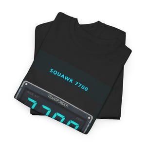 Squawk 7700 Tee — Tarmac Print aviation design, view 5