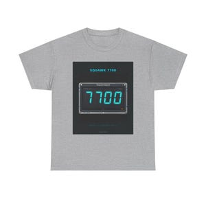 Squawk 7700 Tee — Tarmac Print aviation design, view 2