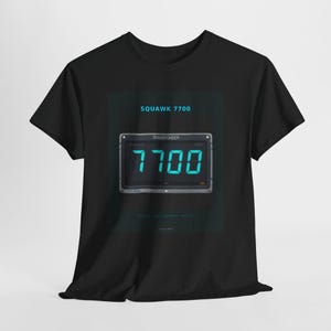 Squawk 7700 Tee — Tarmac Print aviation design, view 7