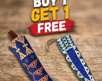 Etui pour couteau perlé | Housse pour couteaux western | Offre BOGO | Achetez-en 1 et recevez-en 1 gratuit | Ensemble d'étuis à couteaux en perles