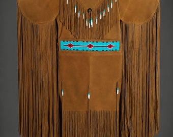 Robe western perlée à franges pour femmes | Maxi style danse inspiré des plaines | Panneau géométrique turquoise