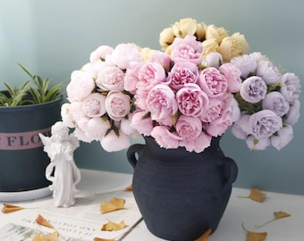 Bloom — Silk tea rose bouquet, 27 stems