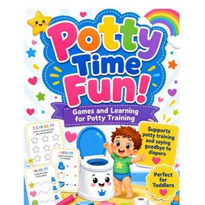 Potty Training Activity Book, Printable Potty Chart for Toddlers, Goodbye Diaper Games PDF