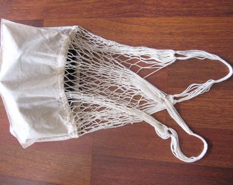 Linen Mesh Market bag Hand Crochet Cotton Tote Turkish grocery environment user friendly reusable