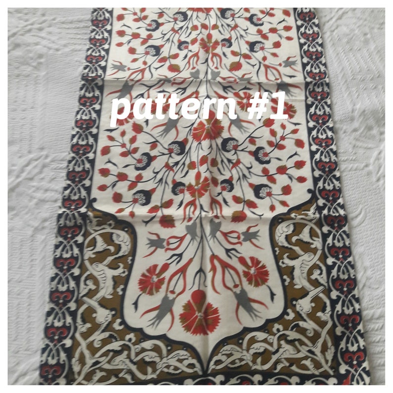 Handvävd sidenscarf: Ottomansk kakelmönster med blommig halsduk för kvinnor Style #1