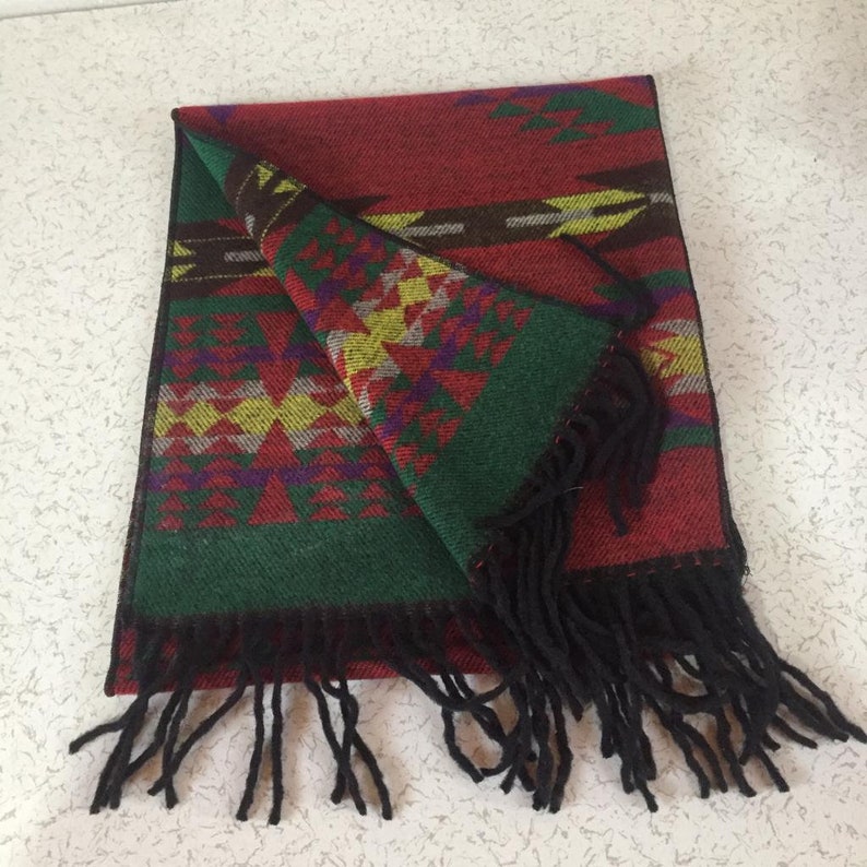 Ethnic tribal scarf aztec scarfwool blanket scarf Etsy