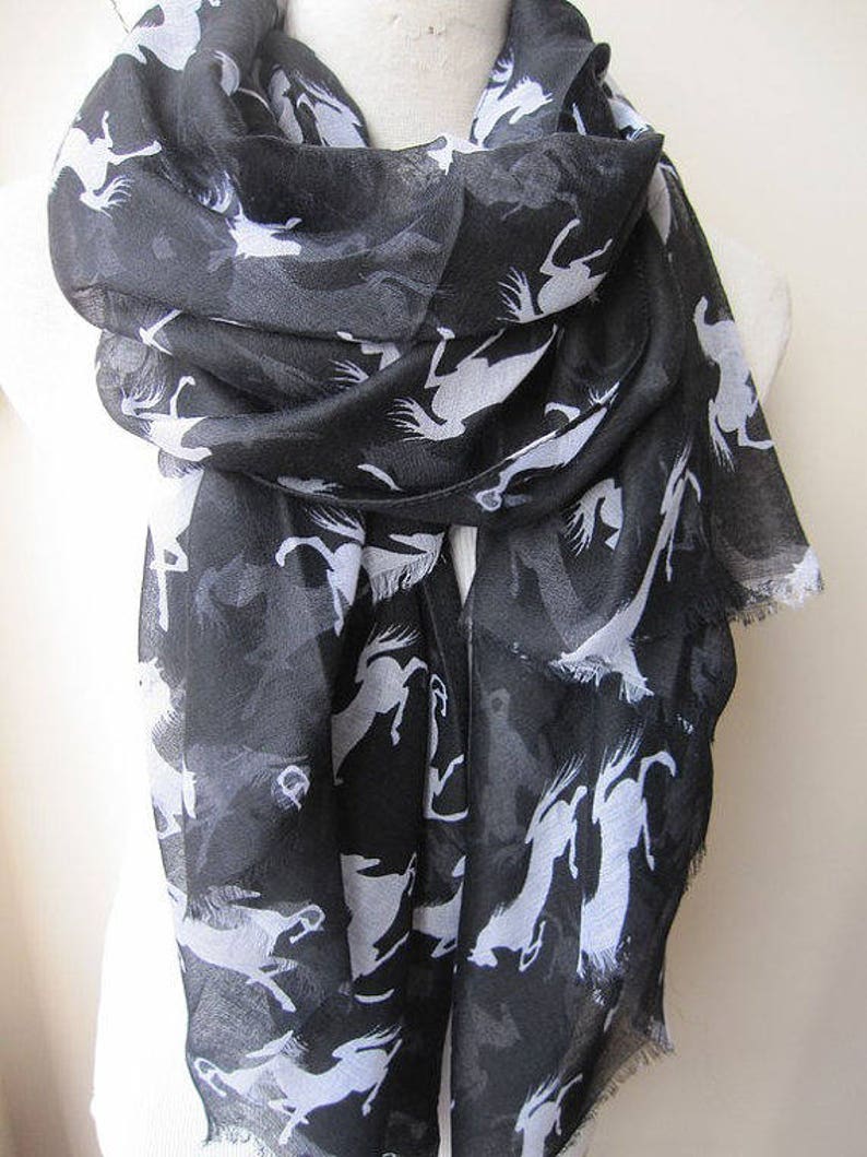 Horse print scarf/horse scarfhorse lover giftsmustard yellow Etsy