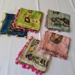 Vintage 100s antique Floral Turkish Turkey oya Scarf- cotton gauze needle lace scarf-woman head scarf-hijab-Women's scarves-handmade scarf