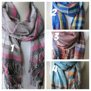 Hijab-silky viscose fabric scarf-Scarves2012 2024 fashion-woman-women&#39;s SCARVES-Turkey Turkish-royal blue orange cinnamon plaid scarf gift