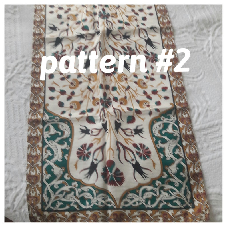 Handvävd sidenscarf: Ottomansk kakelmönster med blommig halsduk för kvinnor Style #2