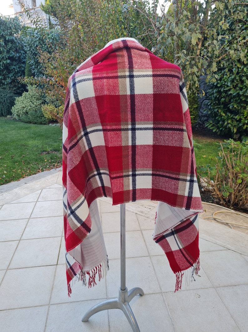 Turkish scarf Man fashion-mad-mens scarves-2023 winter FASHION black red white tartan plaid flannel blanket scarf wrap shawl for Christmas image 2