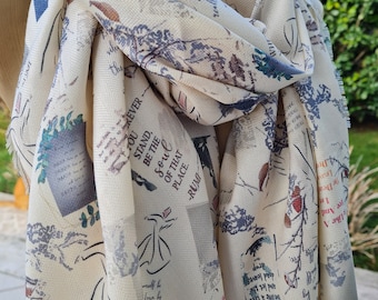 Rumi Quote writing book scarf - Inspirational quote by RUMI, Mevlana love poem Poetry