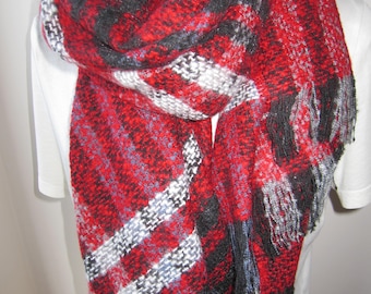Tartan Plaid blanket scarf- Flannel wrap shawl Red purple blue green - 2026 winter fashion