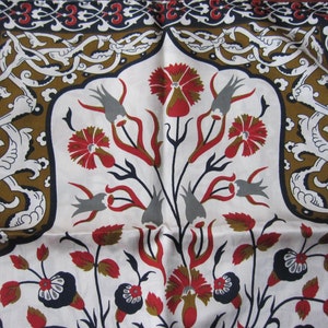 Handvävd sidenscarf: Ottomansk kakelmönster med blommig halsduk för kvinnor bild 3