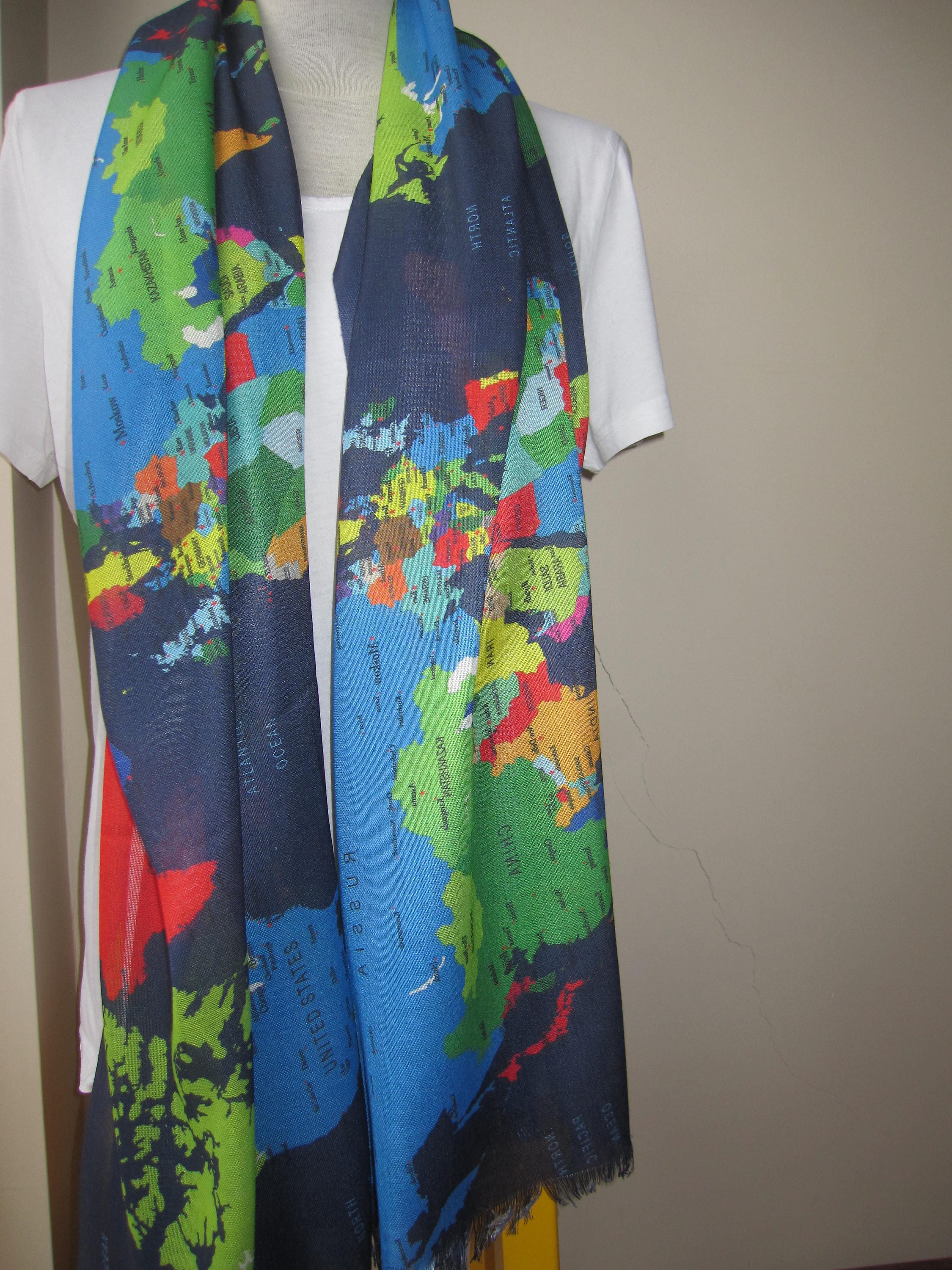 Accessories, Lg World Map Scarf