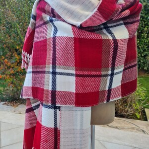 Turkish scarf Man fashion-mad-mens scarves-2023 winter FASHION black red white tartan plaid flannel blanket scarf wrap shawl for Christmas image 10