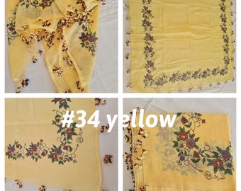 Floral Oya Scarf – Cotton Gauze, Handmade Turkish Crochet Lace Hijab