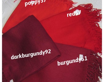 Bordeaux Burgundy Pashmina Scarf, Cotton Viscose Blend wrap shawl