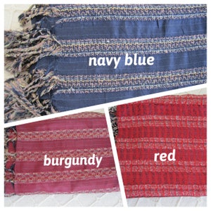 Silk scarf - navy marine blue burgundy red stripe pure silk scarf long head scarf - Turkish scarf - silk women&#39;s scarves- silk men&#39;s scarves