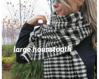 Herringbone Winter Scarf -black Grey Long Herringbone-wool