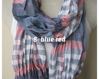 Plaid scarf-man fashion mad-SCOTTISH Turkish crinkle fabric Fall Spring FASHION
