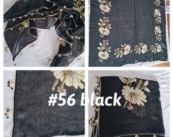 Vintage unique 100s antique Floral Turkish Turkey oya Scarf- cotton gauze needle lace