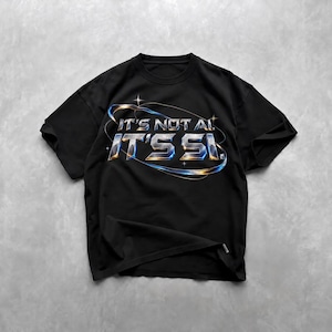 No es IA, es SI (Camiseta), Camiseta de Superinteligencia, Camiseta Divertida con Gráfico Chrome Y2K, Regalo de Humor Tecnológico para Él, Suéter de Inteligencia Artificial