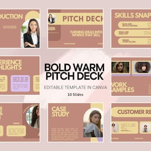Vorlage für eine überzeugende Freelancer-Pitch-Deck-Präsentation | Bearbeitbare Canva-Folien (Digitaler Download)