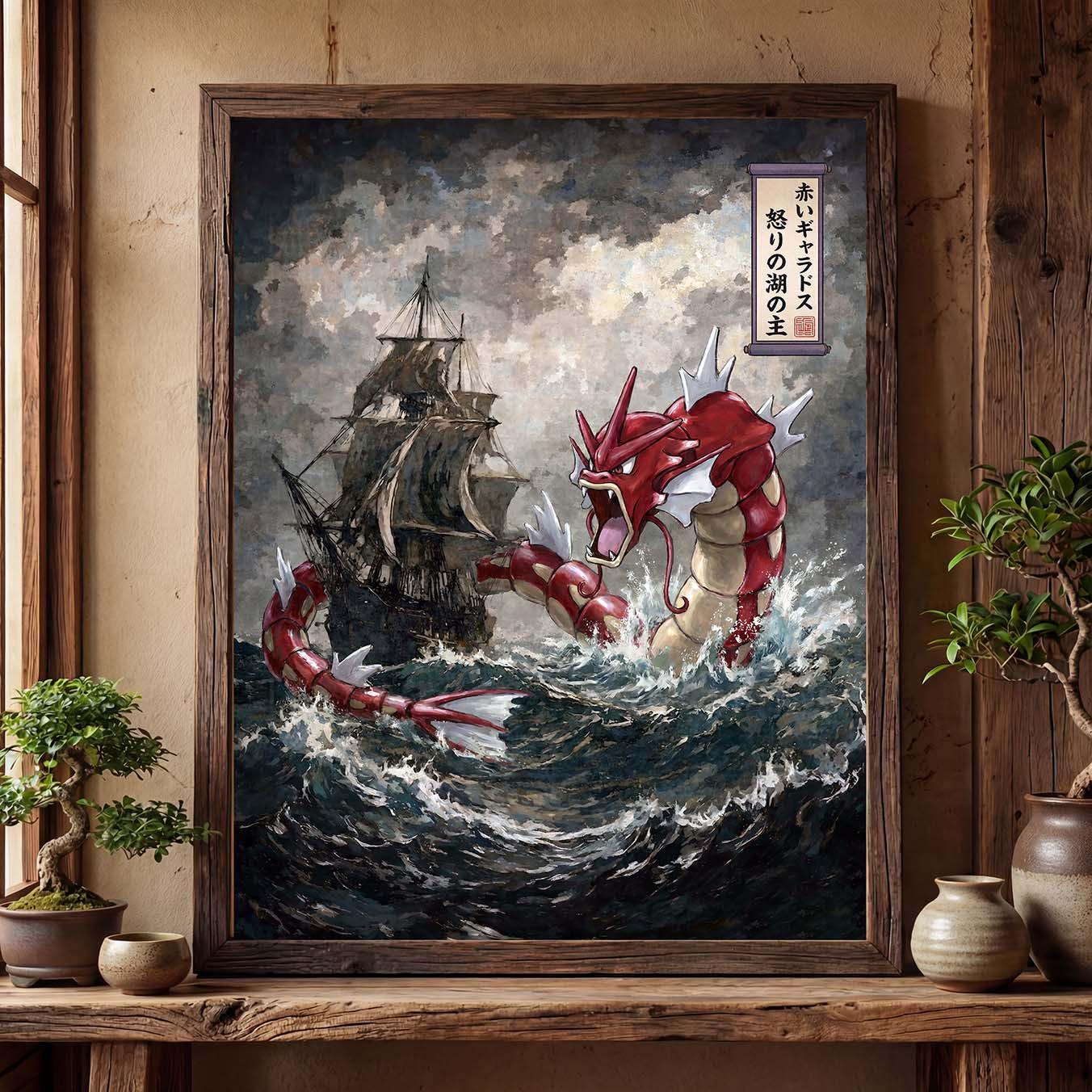 Gyarados art - Etsy 日本 ギャラドス PSA アートサイン