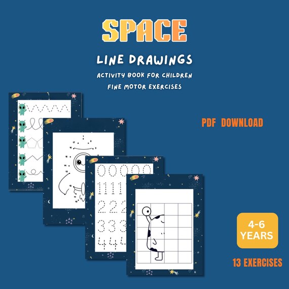 Space Tracing Workbook for Kids | Preschool Tracing Worksheets | Fine Motor Skills Practice | Printable PDF | Instant Download