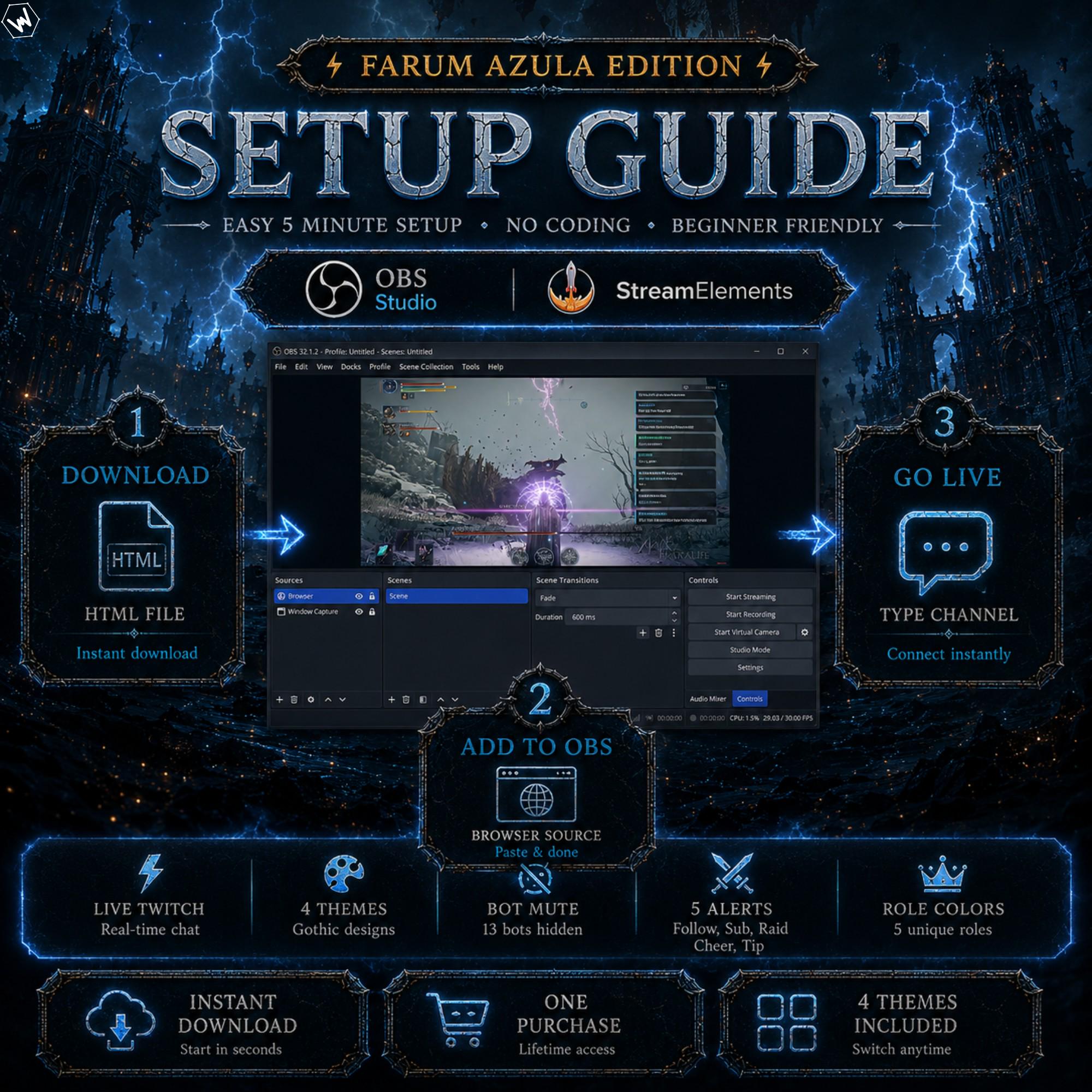 Elden Ring Nightreign Twitch Chat Widget | Farum Azula Stream Overlay ...