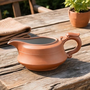Handmade Clay Tea Pitcher with Dragon Handle, Traditional Gongfu Teaware Fairness Cup 210ml, Chinese Tea Ceremony Accessory Tea Lover Gift