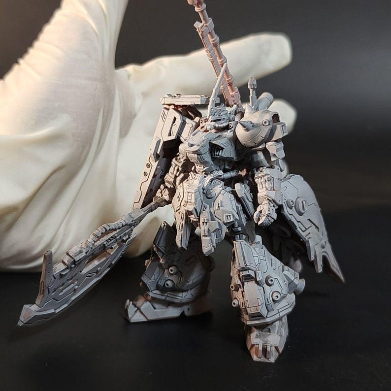 3D Printed ZAGU model Gundam Upgrade Kit, 7cm Resin Model Parts, Unpainted Weapons Backpack Conversion Set image 2