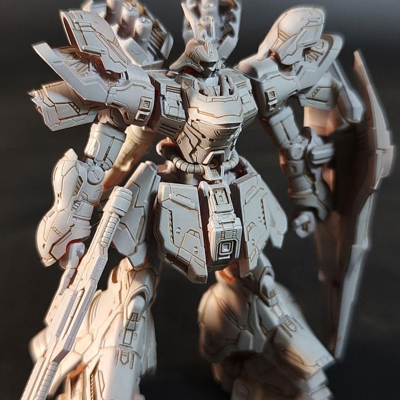3D Printed SAZABI model Gundam Upgrade Kit, 10cm Resin Model Parts, Unpainted Weapons Backpack Conversion Set image 4