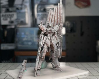 3D Printed Hi-Nu Gundam Upgrade Kit, 55mm Resin Model Parts, Unpainted Weapons Backpack Conversion Set