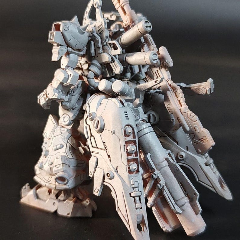 3D Printed ZAGU model Gundam Upgrade Kit, 7cm Resin Model Parts, Unpainted Weapons Backpack Conversion Set image 1