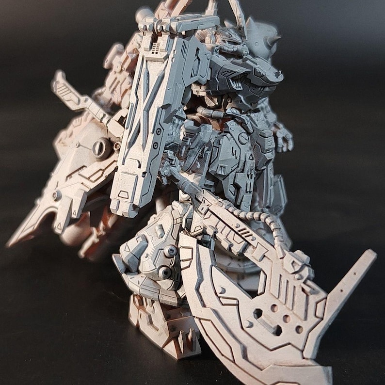 3D Printed ZAGU model Gundam Upgrade Kit, 7cm Resin Model Parts, Unpainted Weapons Backpack Conversion Set image 4