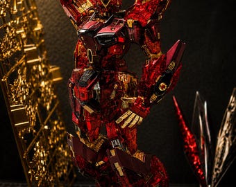 1/100 MGEX-Style Strike Freedom Inspired Mecha Model Kit, Electroplated Red Mecha Kit, Painted Gunpla Style Model