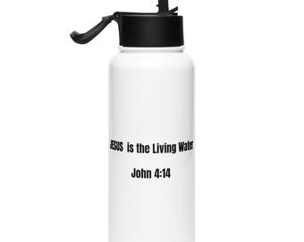 Jesus Lebende Wasserflasche, Christian Bibel Vers Edelstahl Trink Geschenk John 4:14