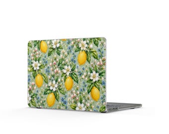 Funda para MacBook con estampado de limoneros / Funda para portátil con estampado floral cítrico