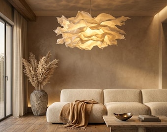 Wolken-Lampenschirm, Weißer skulpturaler Anhänger-Lampenschirm, DIY-Deckenleuchte, Schlafzimmer-Wohnzimmer-Dekor